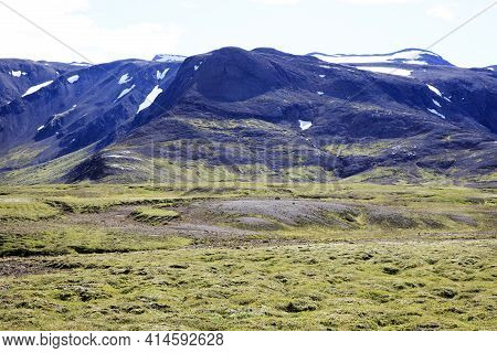 Kjolur / Iceland - August 25, 2017: Scenery Along The Kjolur Highland Road, Iceland, Europe