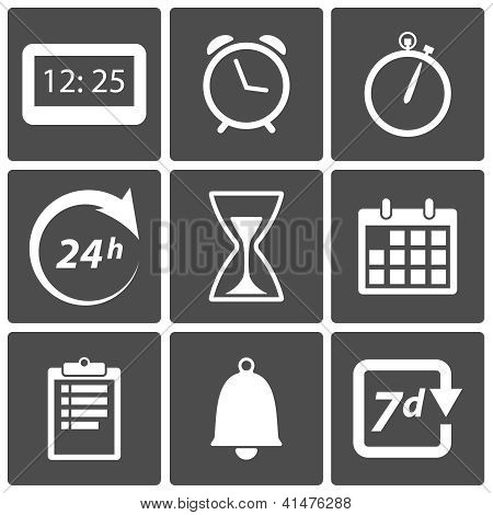 Icônes de l'horloge et l'heure