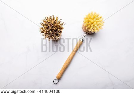 Eco Friendly Plant Based Cleaning Brushes, Bamboo Kitchen Scrub Brushes. Zero Waste Food Cleaning, P
