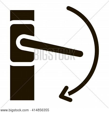 Push Handle To Open Window Closure Glyph Icon Vector. Push Handle To Open Window Closure Sign. Isola