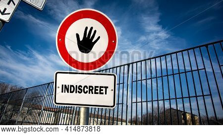 Street Sign The Direction Way To Discreet Versus Indiscreet