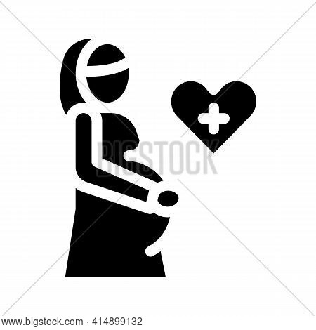Pregnant Woman Glyph Icon Vector. Pregnant Woman Sign. Isolated Symbol Illustration