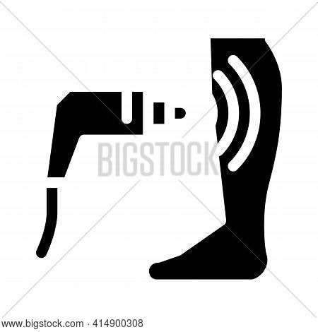 Ultrasound Treatment Varicose Veins Glyph Icon Vector. Ultrasound Treatment Varicose Veins Sign. Iso