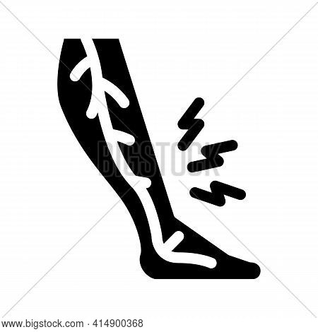 Leg Pain Varicose Disease Glyph Icon Vector. Leg Pain Varicose Disease Sign. Isolated Symbol Illustr