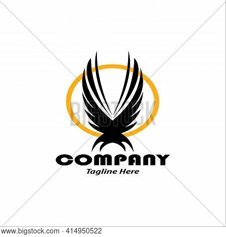Simple Bird Wing Design Logo Vector Template