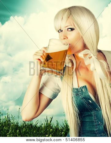 Beautiful Oktoberfest Young Sexy Woman