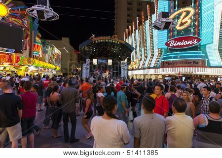 A Band Performs Downtown In Las Vegas, June 21, 2013.