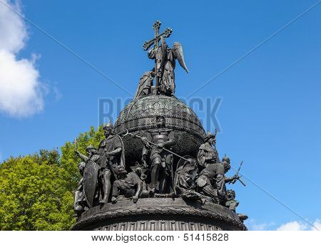 Novgorod - August 10: Monument To The 1000Th Anniversary Of Russia On August 10, 2013 In Velikiy Nov