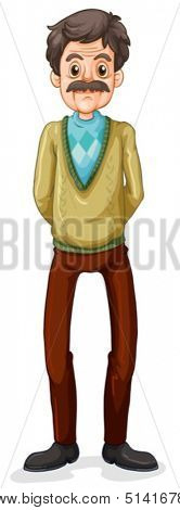 Illustration of a grandfather on a white background