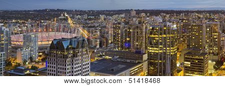 Vancouver Bc Downtown Cambie Bridge At Night