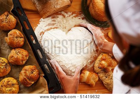 Cook hands preparing dough for homemade pastry