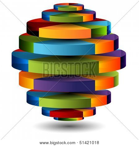 An image of a 3d pie chart sphere.