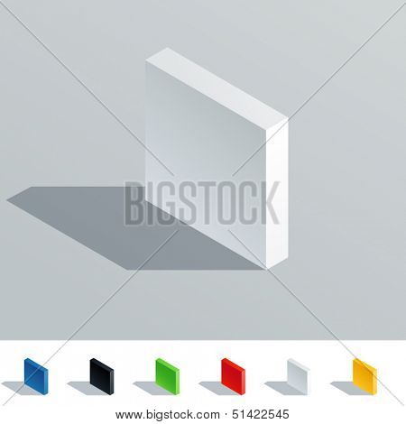 Vector illustration of solid colored letter in isometric view. Cube styled monospace characters. Symbol I