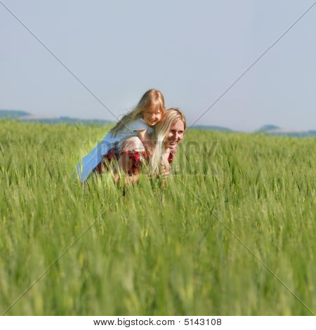 Amante de la madre y la hija Otdoor retrato