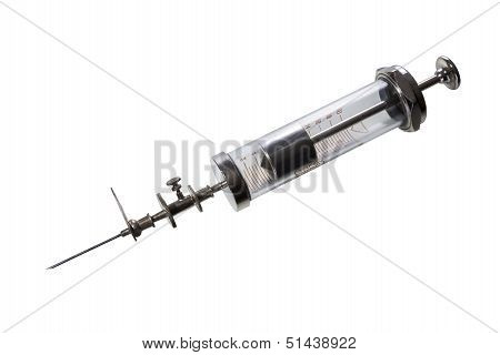Vintage Syringes Isolated On White