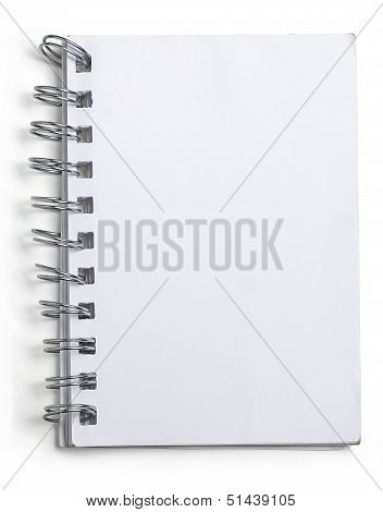 Used Blank Note Book With Ring Binder Isolated On White