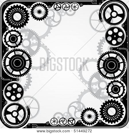 Mechanical Cog Wheel Frame.