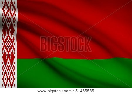 Series Of Ruffled Flags. Belarus.
