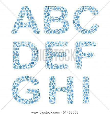 Alphabet From Snowflakes