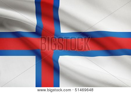 Series Of Ruffled Flags. Faroe Islands.