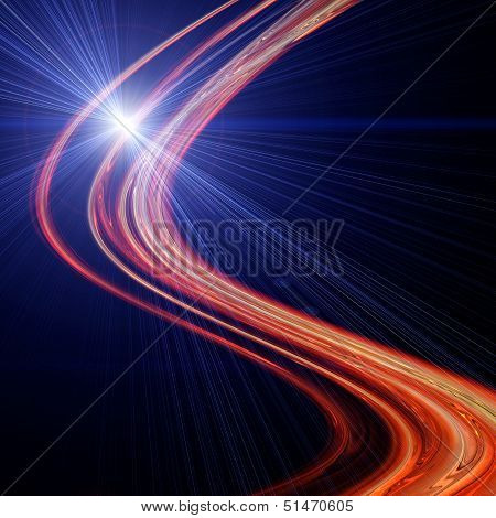 Futuristic Technology Wave Background Design With Lights