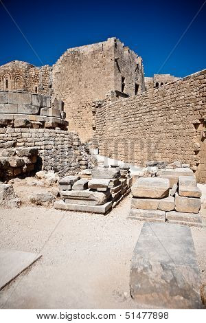 Ancient temple of Apollo at Lindos, Rhodes island