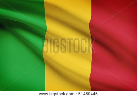 Series Of Ruffled Flags. Republic Of Mali.