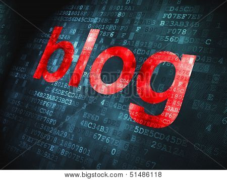 SEO web design concept: Blog on digital background