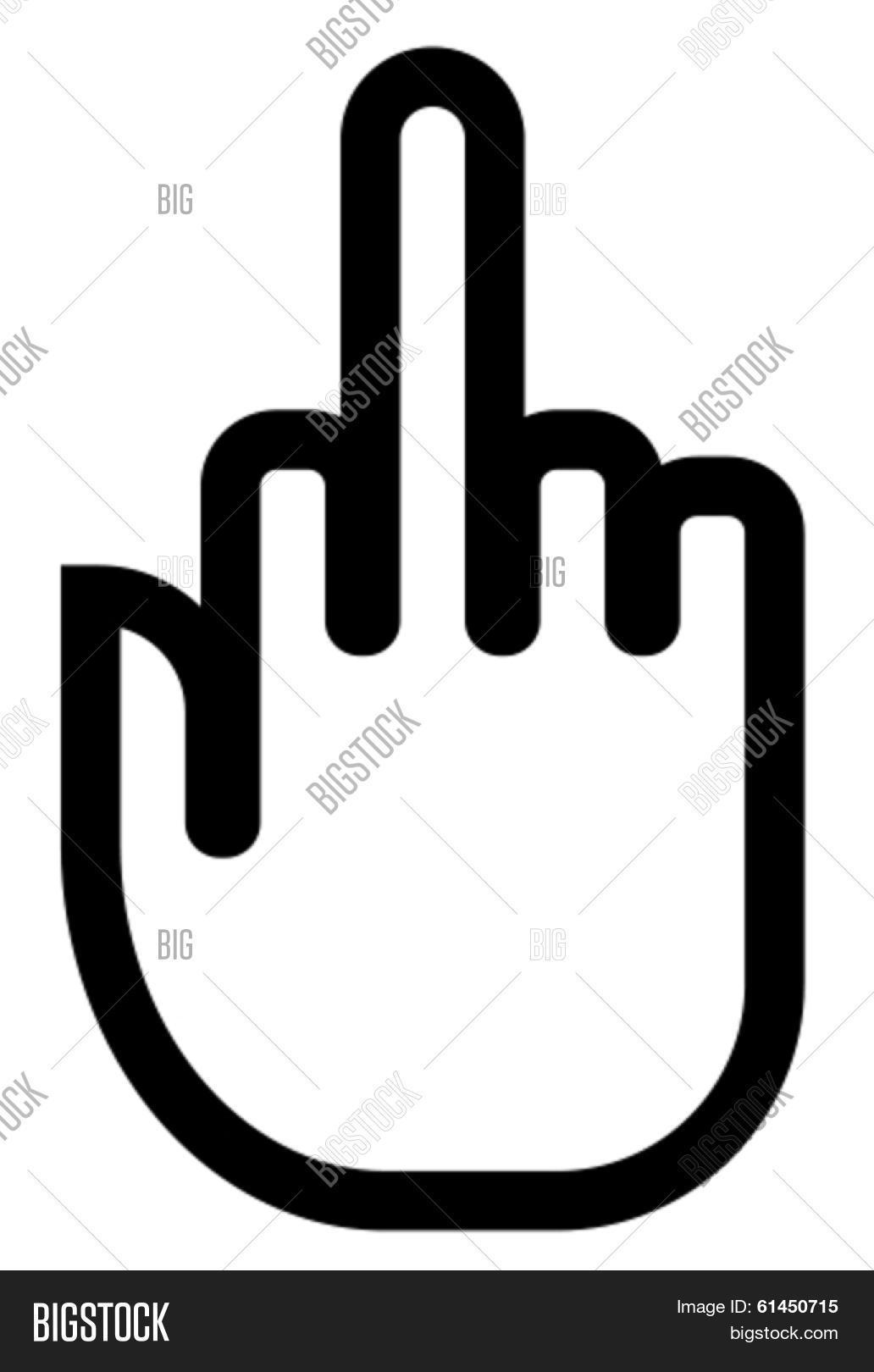 Middle Finger Outline Vector &amp; Photo (Free Trial) | Bigstock