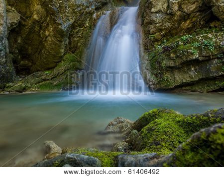 The waterfall of Nidri in Lefkas island Greece
