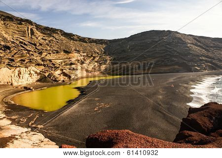 Green Lagoon On Lanzarote, Canary Islands, Spain