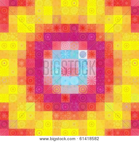 Color Background With Abstract Mosaic