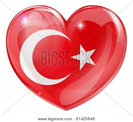 Turkish Flag Love Heart