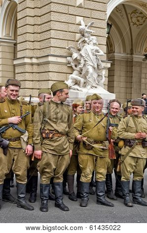 Odessa, Ukraine - April 10: Fragment Reconstruction Of Combat Events In 1944 Liberation Of Odessa