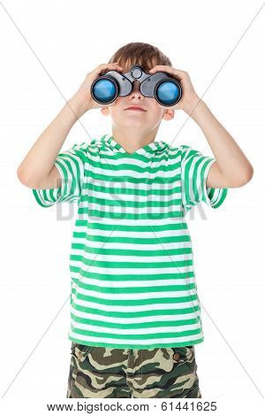 Boy Holding Binoculars