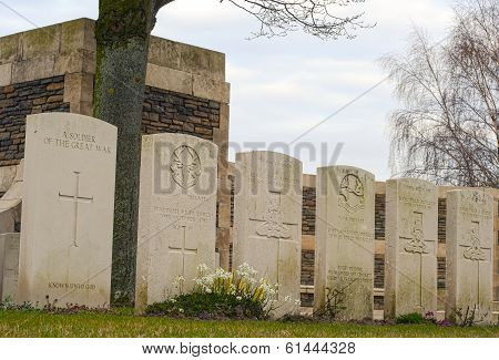 New British Cemetery In Flanders Fields Belgium