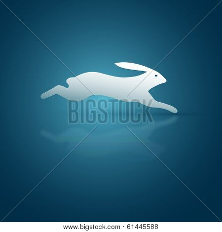 Abstract vector running rabbit symbol.