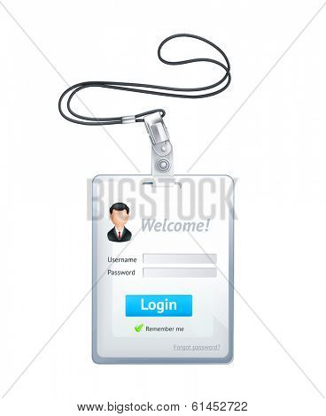 Log in form vertical, vector illustration