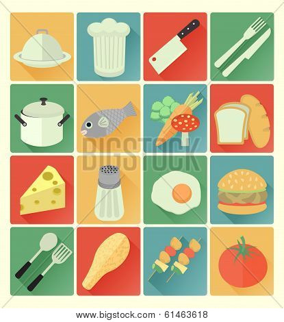 Flat Icons food