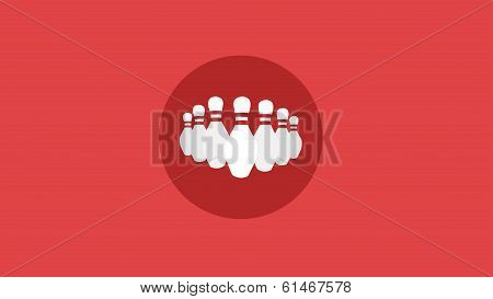 Bowling Ten Pin Red Background