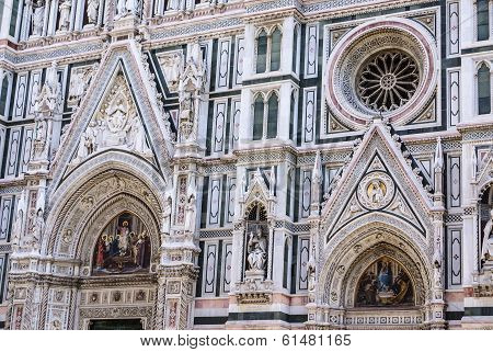 Facade Of The Basilica Of Saint Mary Of The Flower In Florence