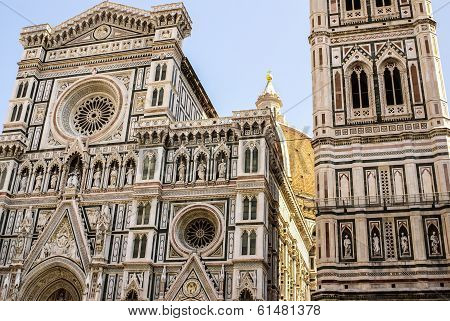 Facade Of The Basilica Of Saint Mary Of The Flower In Florence