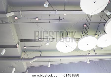 A Group Of Lamp Hang On Ceiling