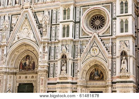 Facade Of The Basilica Of Saint Mary Of The Flower In Florence