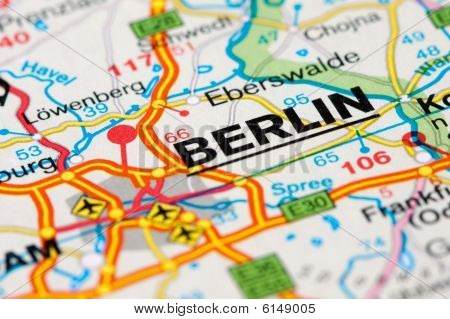 Mappa stradale intorno a Berlino