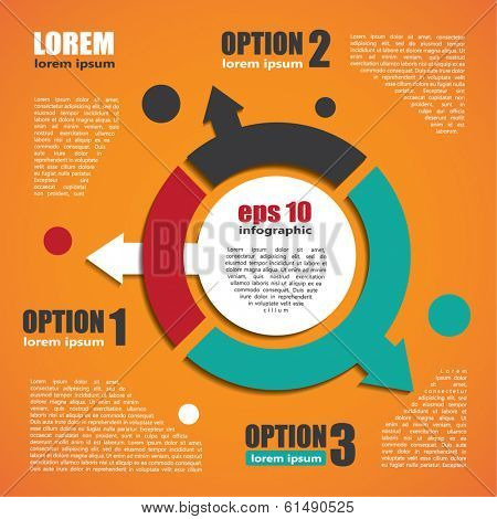 Inforgraphic background - circles and arrows