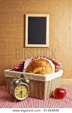 Delicious Bread And Rolls In Wicker Basket