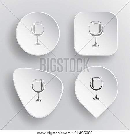 Goblet. White flat vector buttons on gray background.