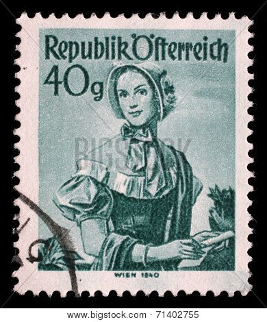 AUSTRIA - CIRCA 1948: A stamp printed in Austria from the 