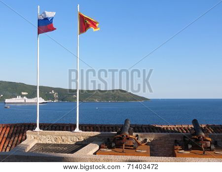 HERCEG NOVI, MONTENEGRO - JUNE, 07: Canons at fortress in Herceg Novi, Montenegro, on June 07, 2012
